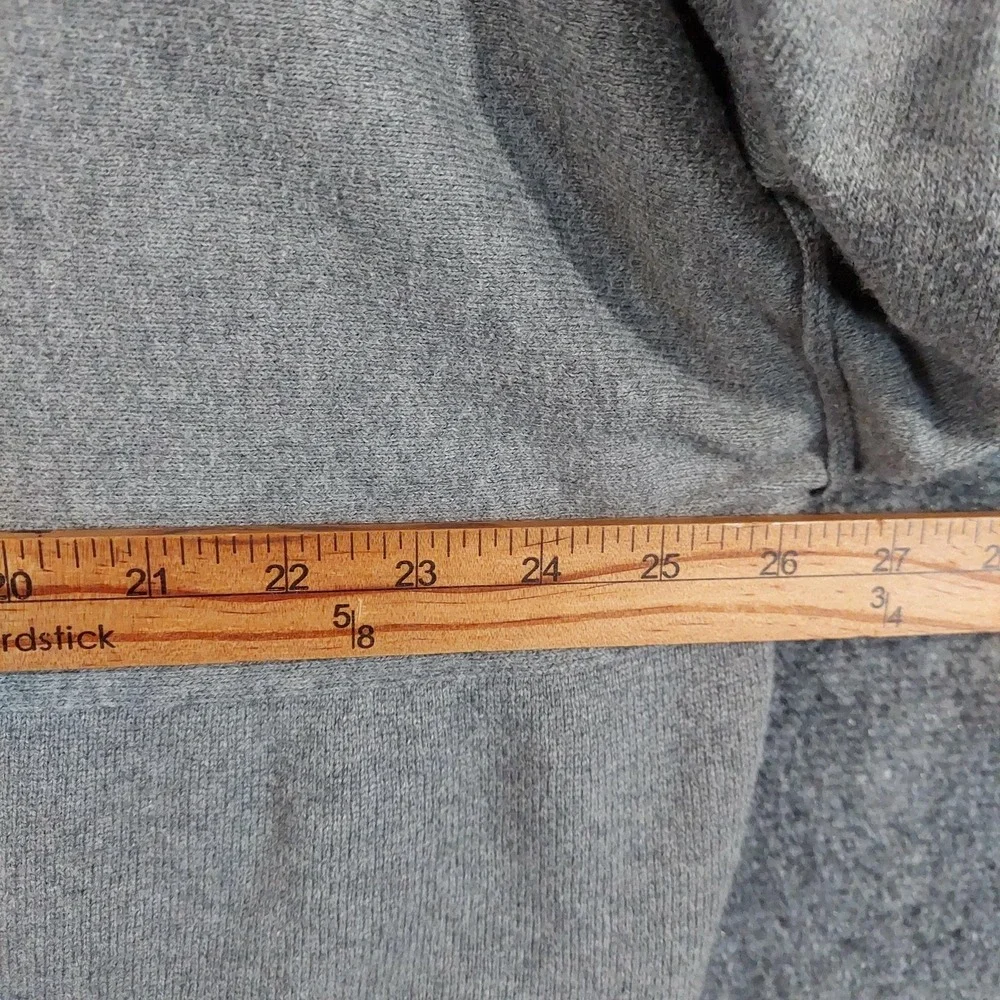 Pure Jill Sweatshirt Womens Large Gray Cotton Cashmere Knit Tunic Pockets Dolman